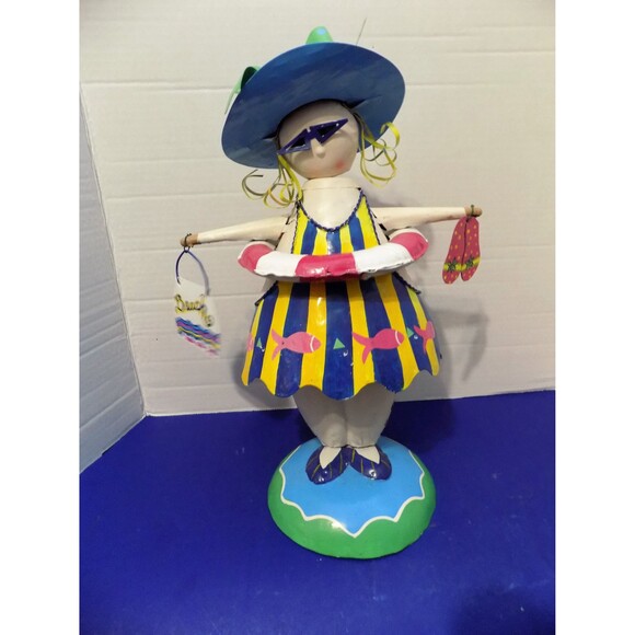 Metal Bathing Beauty Beach Lady Bobble Head Wobble - Picture 4 of 5